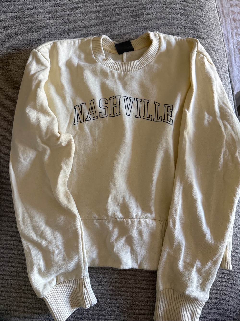 MV Sport Cream Pullover with Black Lettering